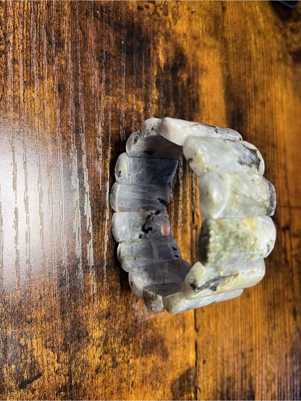 ✨ Natural Labradorite Slab Bracelet | Flash Labradorite Stretch - Picture 8 of 9